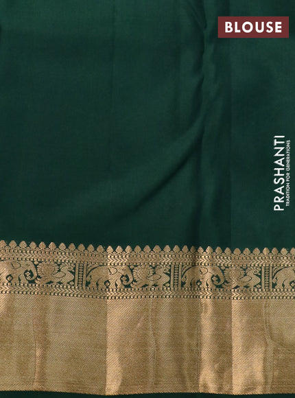 Pure kanchipuram silk saree green with allover zari woven brocade weaves and zari woven border