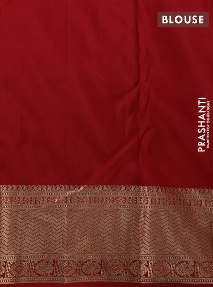 Pure kanchipuram silk saree red with allover zari woven brocade weaves and zari woven border