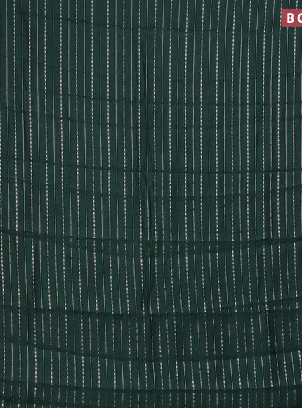 Assam silk saree green with allover zari woven stripes pattern and zari woven border