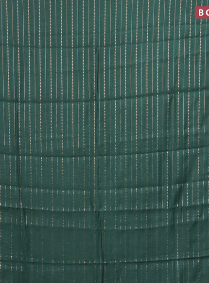 Assam silk saree green with allover zari woven stripes pattern and zari woven border