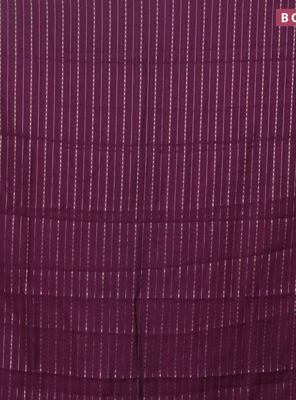 Assam silk saree wine shade with allover zari woven stripes pattern and zari woven border