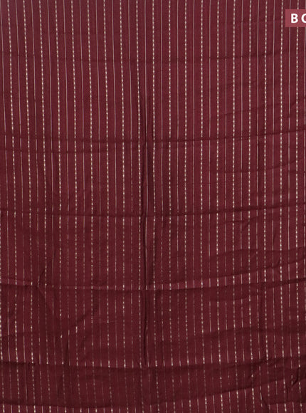 Assam silk saree maroon with allover zari woven stripes pattern and zari woven border