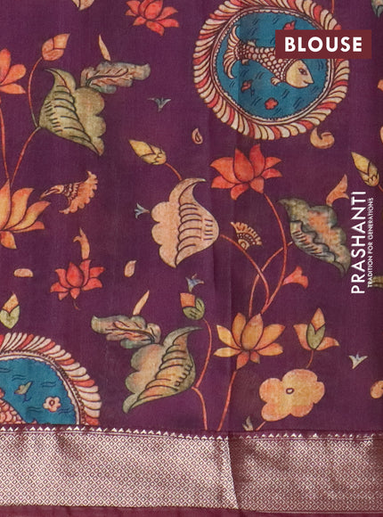 Assam silk saree wine shade with allover zari woven stripes pattern and zari woven border