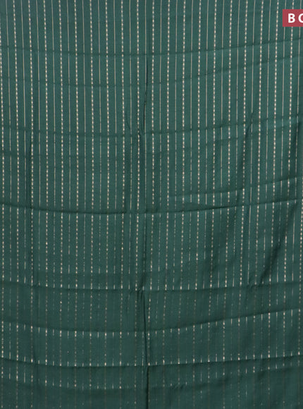 Assam silk saree green with allover zari woven stripes pattern and zari woven border