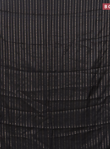 Assam silk saree black with allover zari woven stripes pattern and zari woven border