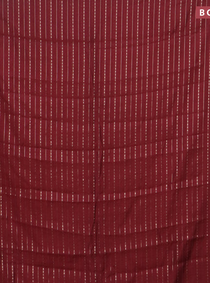 Assam silk saree maroon with allover zari woven stripes pattern and zari woven border