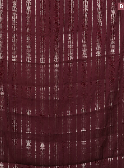 Assam silk saree maroon with allover zari woven stripes pattern and zari woven border