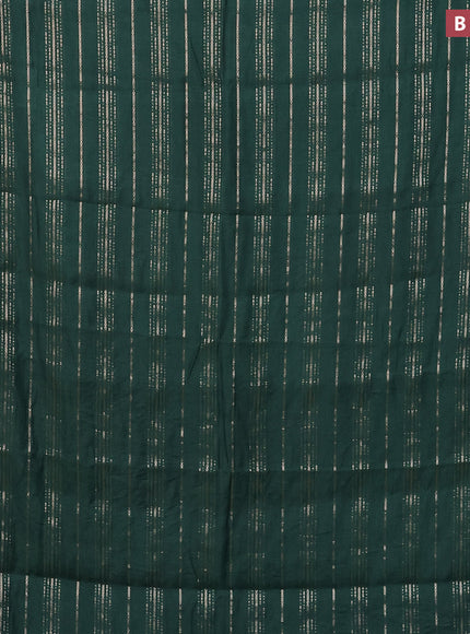 Assam silk saree green with allover zari woven stripes pattern and zari woven border