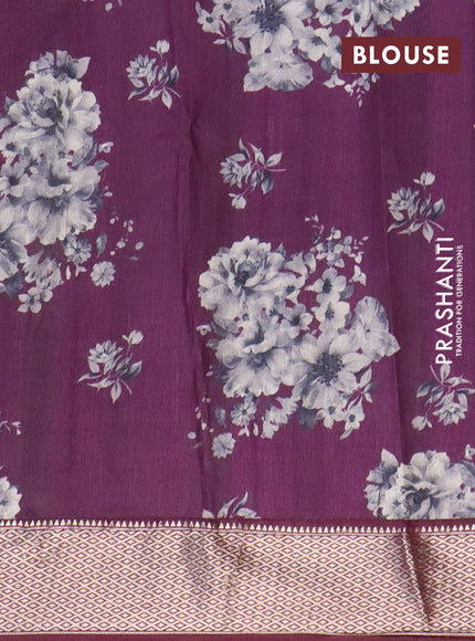 Assam silk saree wine shade with allover zari woven stripes pattern and zari woven border