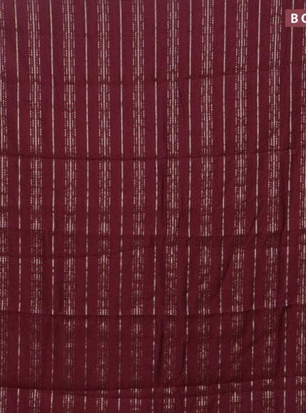 Assam silk saree maroon with allover zari woven stripes pattern and zari woven border