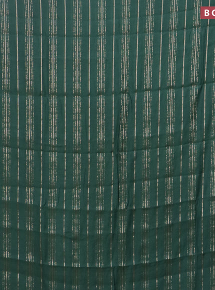 Assam silk saree green with allover zari woven stripes pattern and zari woven border