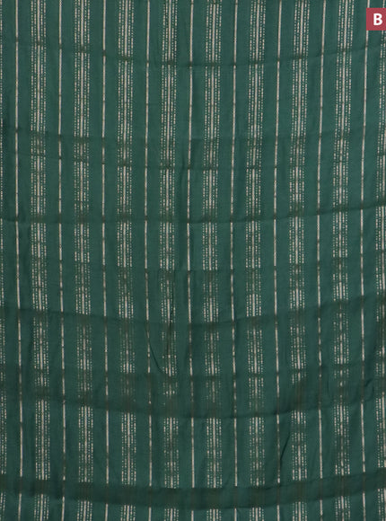 Assam silk saree green with allover zari woven stripes pattern and zari woven border