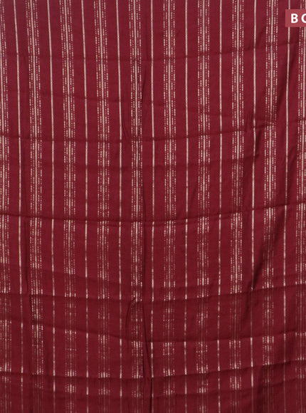 Assam silk saree maroon with allover zari woven stripes pattern and zari woven border