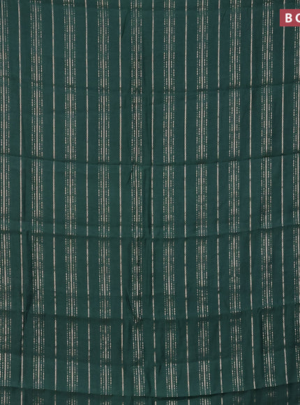 Assam silk saree green with allover zari woven stripes pattern and zari woven border