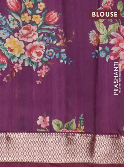 Assam silk saree wine shade with allover zari woven stripes pattern and zari woven border