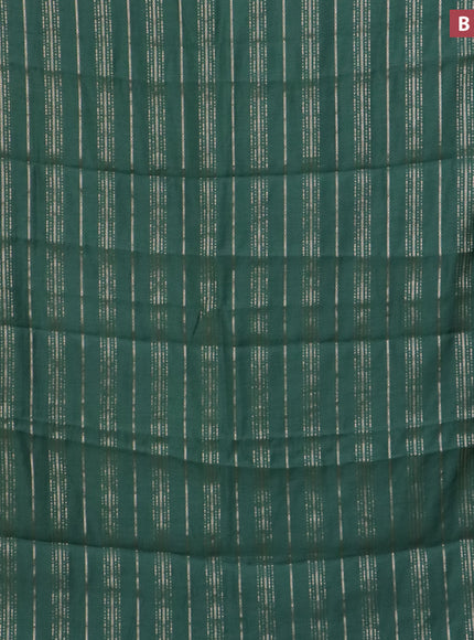 Assam silk saree green with allover zari woven stripes pattern and zari woven border