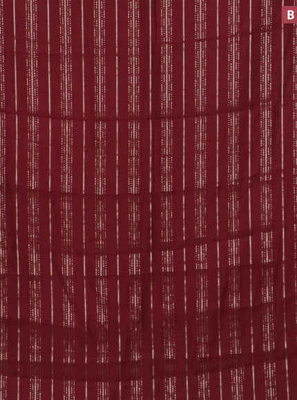 Assam silk saree maroon with allover zari woven stripes pattern and zari woven border