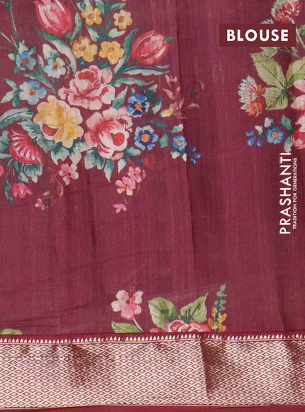 Assam silk saree maroon with allover zari woven stripes pattern and zari woven border