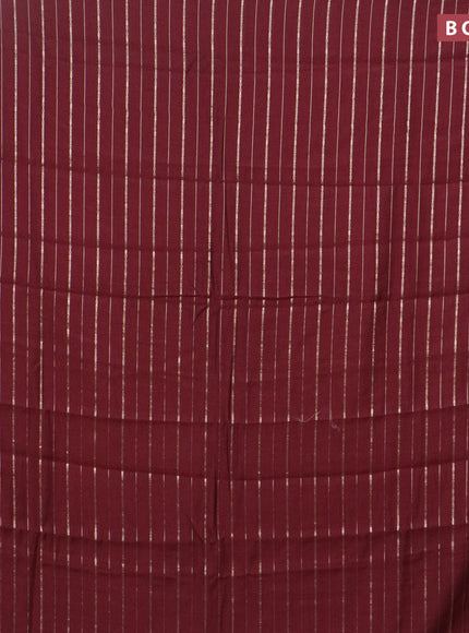 Assam silk saree maroon with allover zari woven stripes pattern and zari woven border