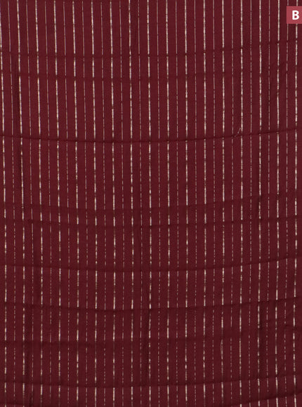 Assam silk saree maroon with allover zari woven stripes pattern and zari woven border