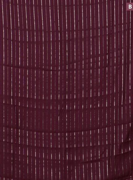 Assam silk saree maroon with allover zari woven stripes pattern and zari woven border