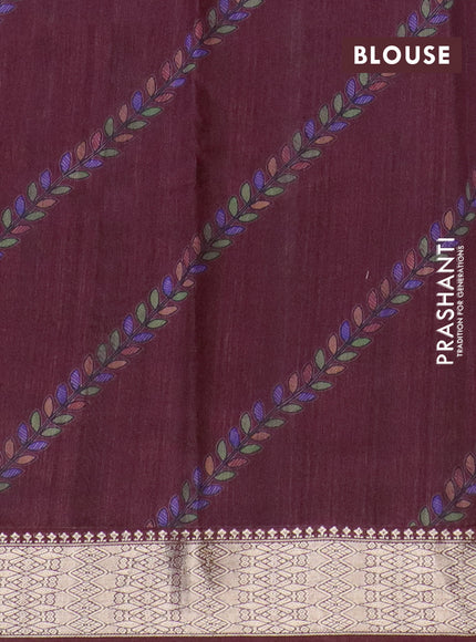 Assam silk saree maroon with allover zari woven stripes pattern and zari woven border