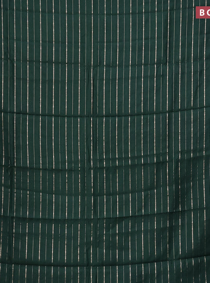 Assam silk saree green with allover zari woven stripes pattern and zari woven border