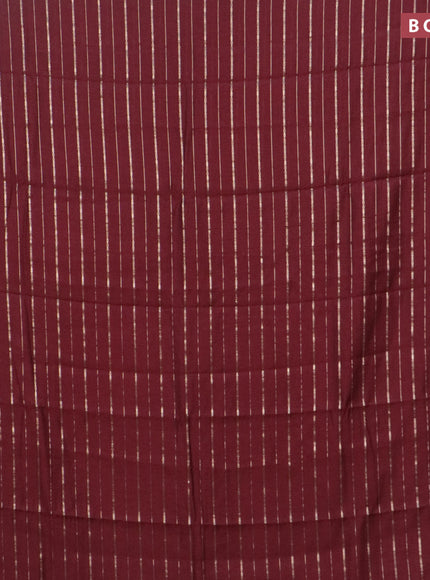 Assam silk saree wine shade with allover zari woven stripes pattern and zari woven border