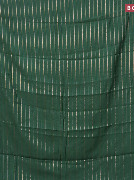 Assam silk saree green with allover zari woven stripes pattern and zari woven border