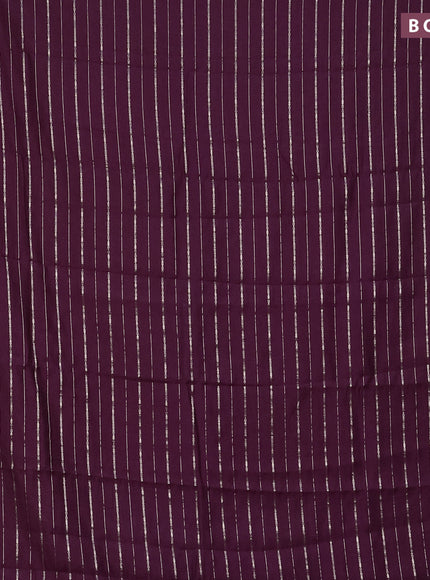 Assam silk saree wine shade with allover zari woven stripes pattern and zari woven border