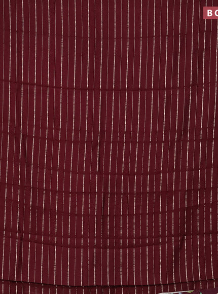 Assam silk saree maroon with allover zari woven stripes pattern and zari woven border