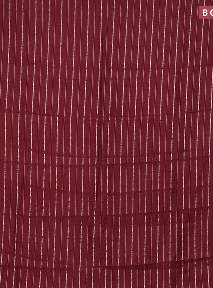 Assam silk saree maroon with allover zari woven stripes pattern and zari woven border