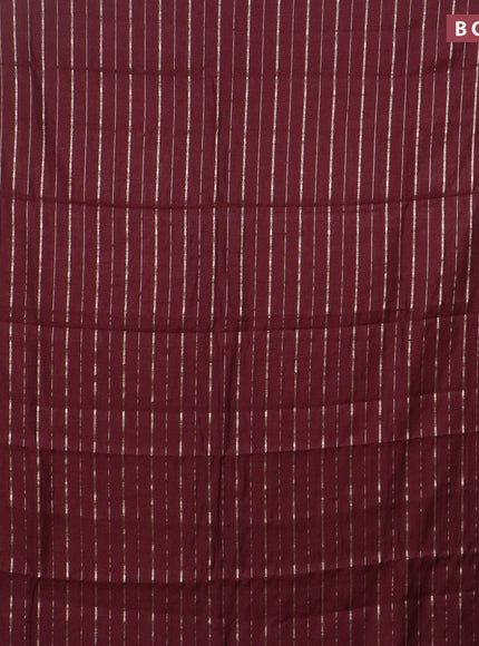 Assam silk saree maroon with allover zari woven stripes pattern and zari woven border