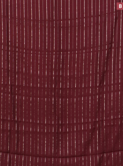 Assam silk saree maroon with allover zari woven stripes pattern and zari woven border