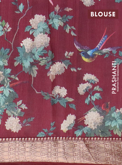 Assam silk saree maroon with allover zari woven stripes pattern and zari woven border