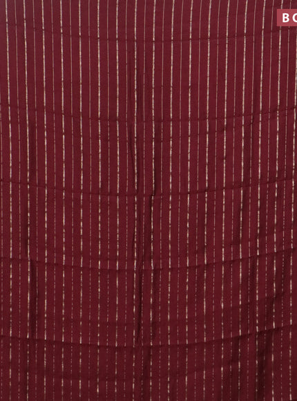 Assam silk saree maroon with allover zari woven stripes pattern and zari woven border