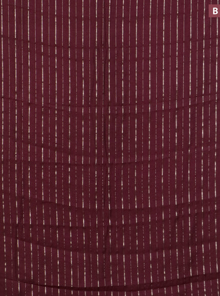 Assam silk saree maroon with allover zari woven stripes pattern and zari woven border