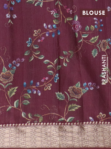 Assam silk saree maroon with allover zari woven stripes pattern and zari woven border