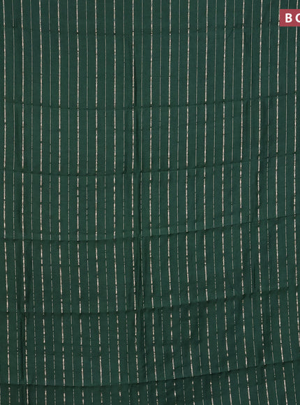 Assam silk saree green with allover zari woven stripes pattern and zari woven border