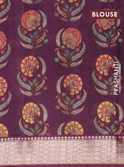 Assam silk saree wine shade with allover zari woven stripes pattern and zari woven border