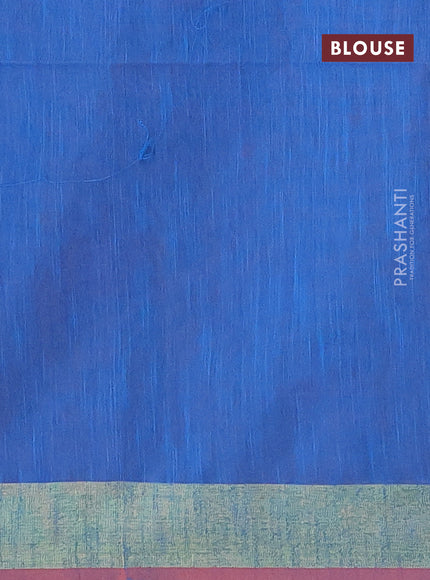 Jamdhani silk cotton saree dual shade of cs blue with thread woven floral buttas and zari woven border