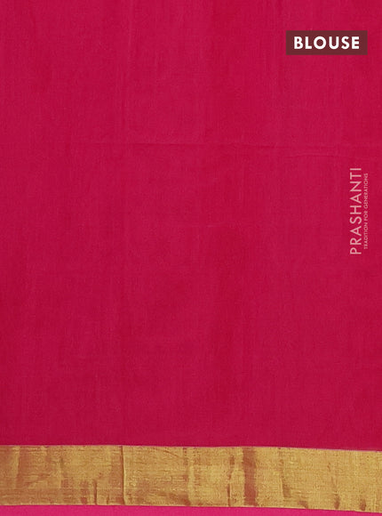 Jamdhani silk cotton saree pink with thread woven floral buttas and zari woven border