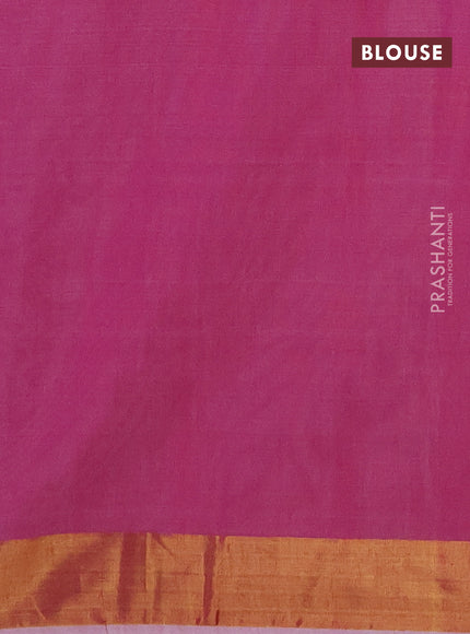 Jamdhani silk cotton saree pink with thread woven floral buttas and zari woven border