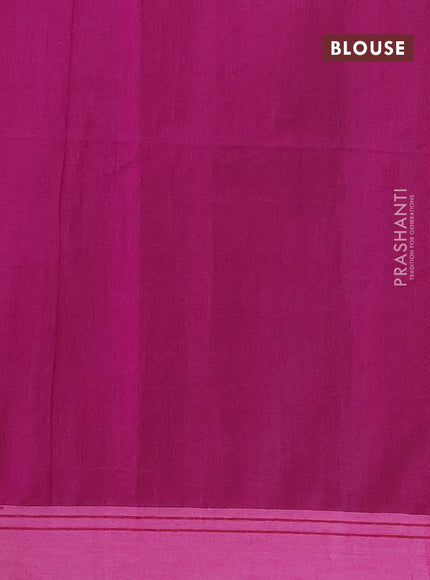 Jamdhani silk cotton saree dual shade of magenta pink with thread woven floral buttas and simple border