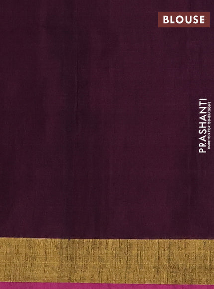 Jamdhani silk cotton saree wine shade with thread woven floral buttas and zari woven border