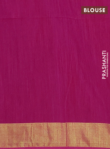 Jamdhani silk cotton saree dark pink with thread woven floral buttas and zari woven border