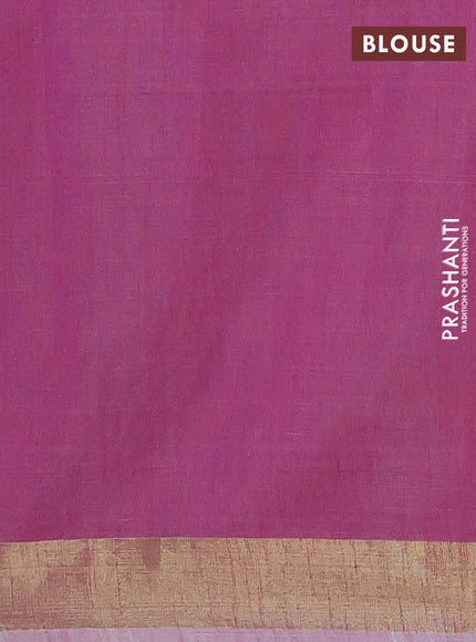 Jamdhani silk cotton saree pink shade with thread woven floral buttas and zari woven border