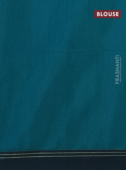 Jamdhani silk cotton saree green with thread woven floral buttas and simple border