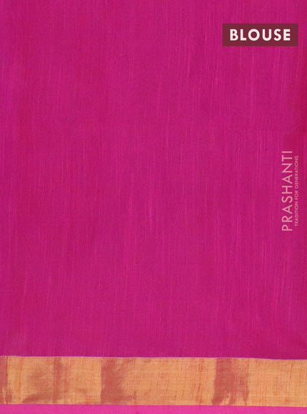 Jamdhani silk cotton saree pink with thread woven floral buttas and zari woven border