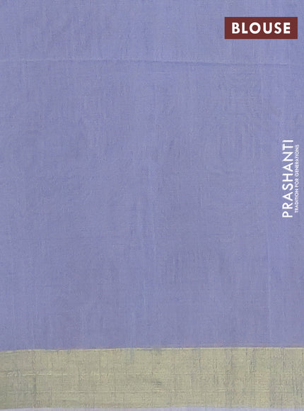 Jamdhani silk cotton saree grey with thread woven floral buttas and zari woven border